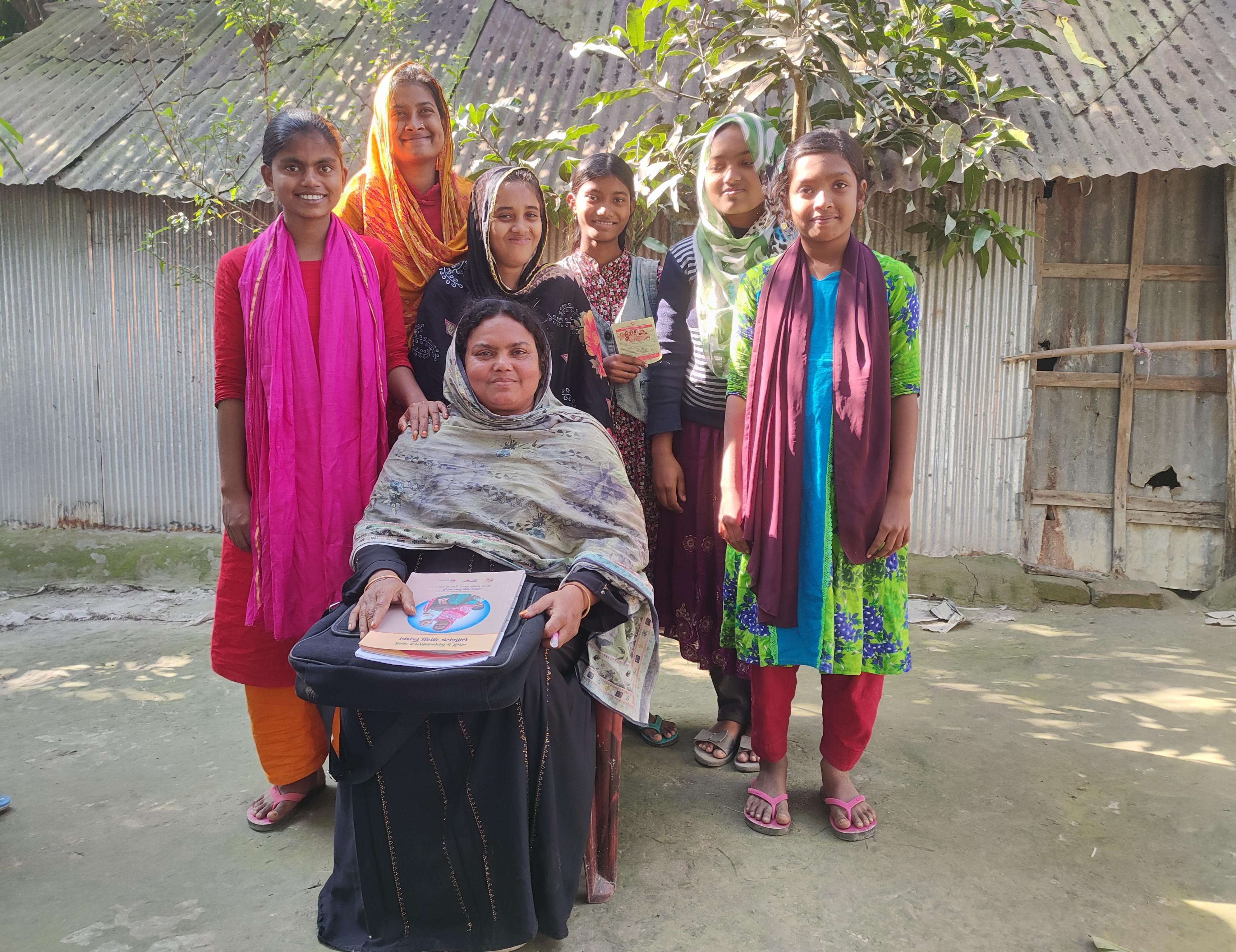 Hena with her group of health trainees